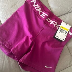 Nike Women's Magenta Pro Athletic Shorts